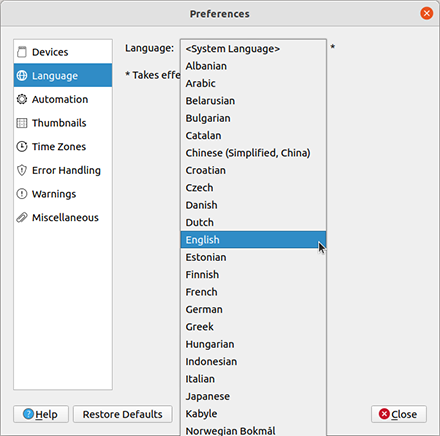 Language Preferences