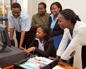 Office workers in Uganda